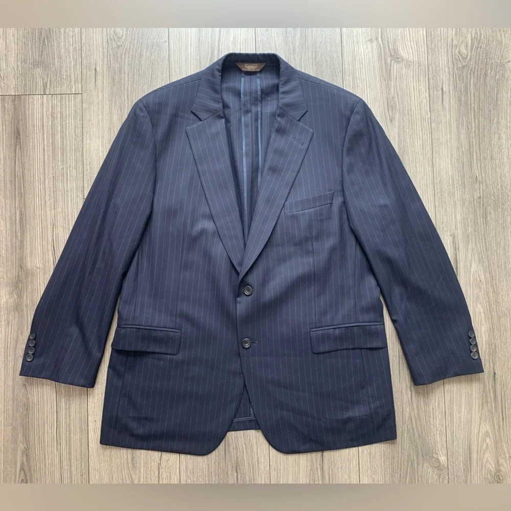 Paul Stuart Stuart IIl Silky Powder‎ Water Resistant Wool Sport Coat Jacket 48L